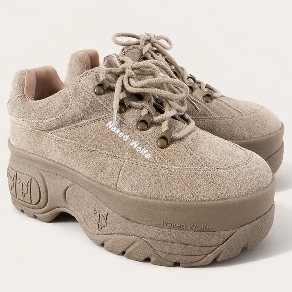 Naked Wolfe Shoes - Naked Wolfe Sporty Platform Sneakers Taupe Suede Y2K Chunky Minimalist 90s
